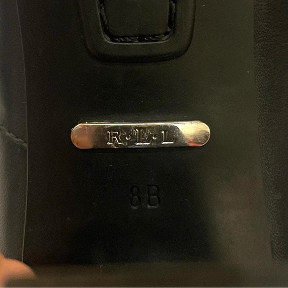 Ralph Lauren Women’s Laletta Black Leather Ankle Boots Booties Size 8 - Picture 10 of 12